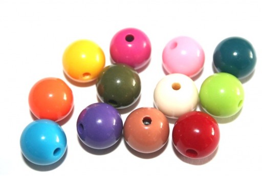 Perline Acrilico Tondo Colori Misti 12mm - 30pz