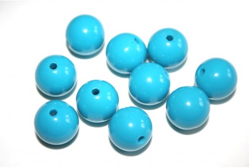 Perline Acrilico Tondo Azzurro 14mm - 25pz