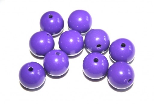 Perline Acrilico Tondo Viola 14mm - 25pz