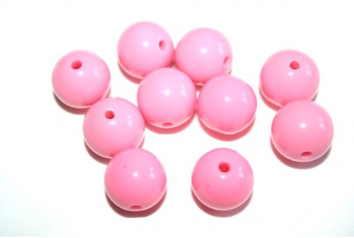 Perline Acrilico Tondo Rosa 12mm - 30pz