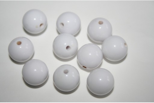 Perline Acrilico Tondo Bianco 16mm - 20pz
