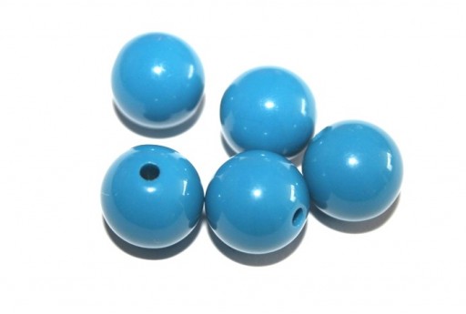 Sky Blue Round Acrylic Beads 16mm - 20pcs