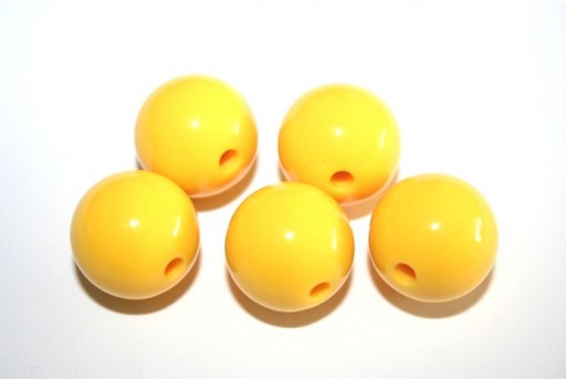 Perline Acrilico Tondo Giallo 16mm - 20pz