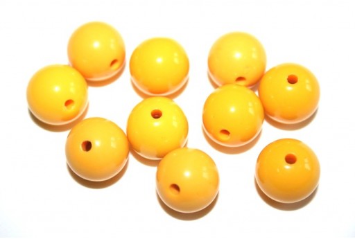 Perline Acrilico Tondo Giallo 14mm - 25pz