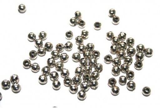 Iron Spacer Beads Round Gunmetal 2mm - 4g