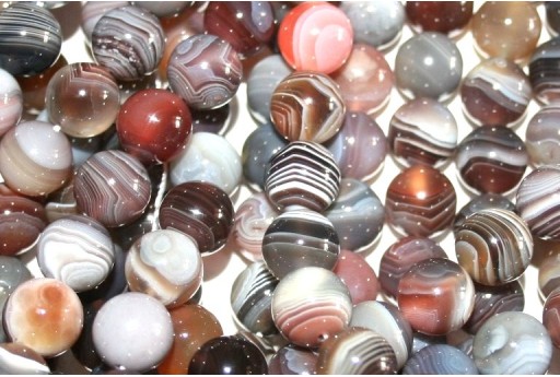 Botswana Gray Agate Round 14mm - 2pcs