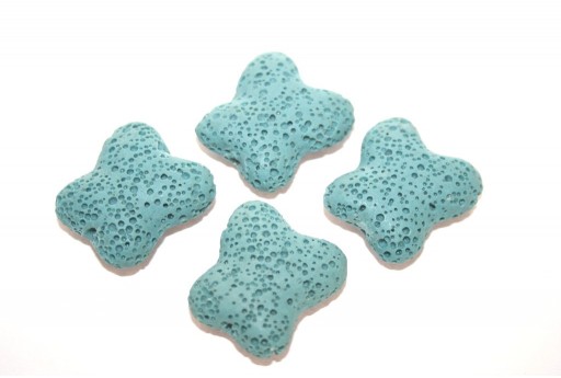 Pietra Lavica Farfalla Azzurra 21x20mm - 2pz