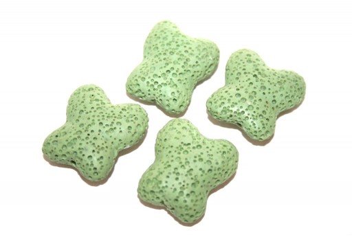 Pietra Lavica Farfalla Verde Chiaro 21x20mm - 2pz