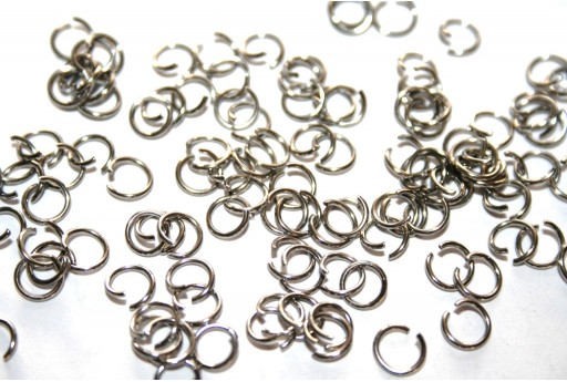 Platinum Plated Steel Jump Rings 8x1mm - 5gr
