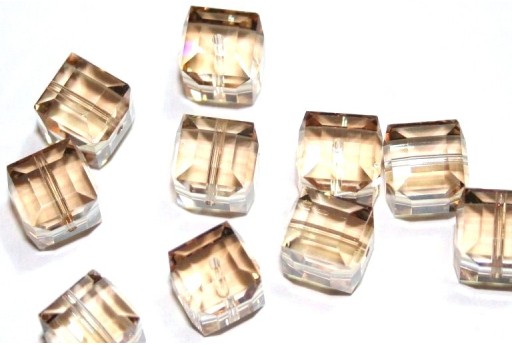 Cubes Swarovski 5601 Golden Shadow 8mm - 2pcs