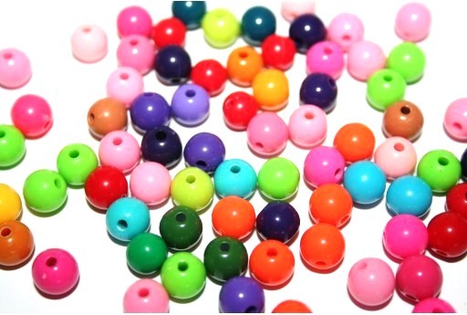 Mix Color Round Acrylic Beads 8mm - 100pcs