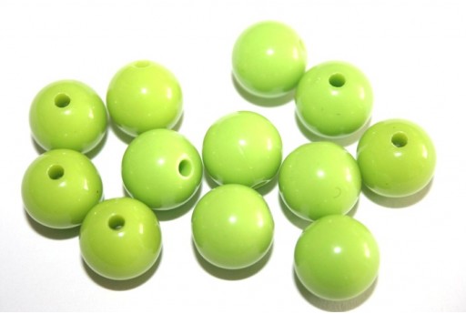 Light Green Round Acrylic Beads 16mm - 20pcs