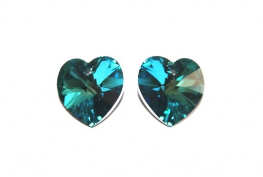 Pendente Cuore Swarovski 6228 Bermuda Blue 18x17,5mm
