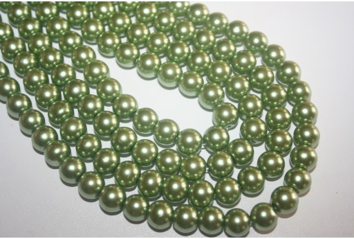 Glass Pearls Strand - Light green 10mm - 42pcs