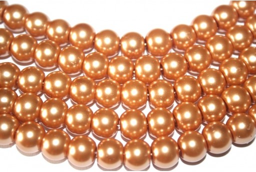 Perle Vetro Cerato Bronzo Chiaro Tondo 10mm - 42pz