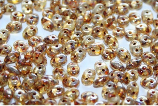 Superduo Beads Crystal Picasso Silver 2,5x5mm - 10gr