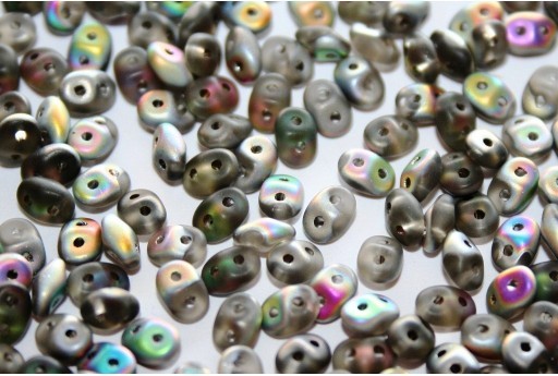 Superduo Beads Black Diamond Vitrail Matted 2,5x5mm - 10gr