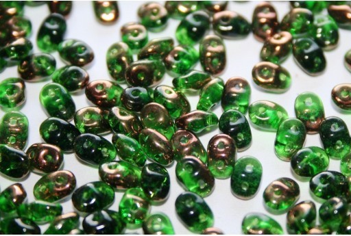 Superduo Beads Luster Bronze 1/2 Chrysolite 2,5x5mm - 10gr