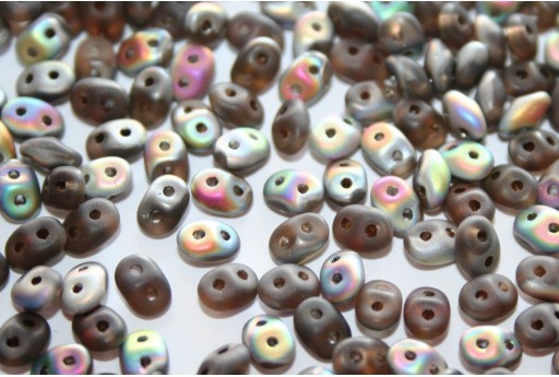 Superduo Beads Matte Vitrail Smoky Topaz 2,5x5mm - 10gr
