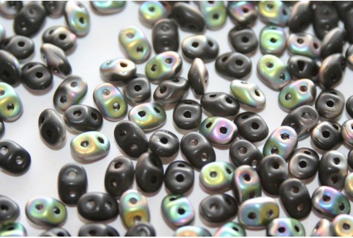 Superduo Beads Jet Vitrail Matted 2,5x5mm - 10gr