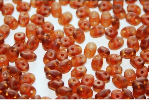 Superduo Beads Matte Smoky Topaz 2,5x5mm - 10gr