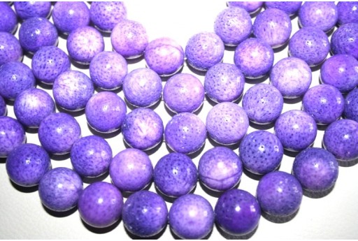 Pietre Dure Corallo Spugna Viola Tondo 18mm - 20pz