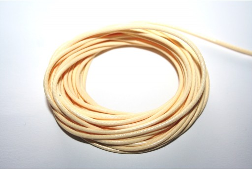 Cream Waxed Polyester Cord 2mm - 5mt