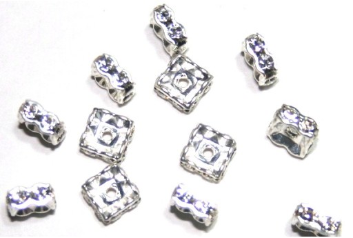 Squadrelle Strass Swarovski Silver Crystal 6mm - 2pz