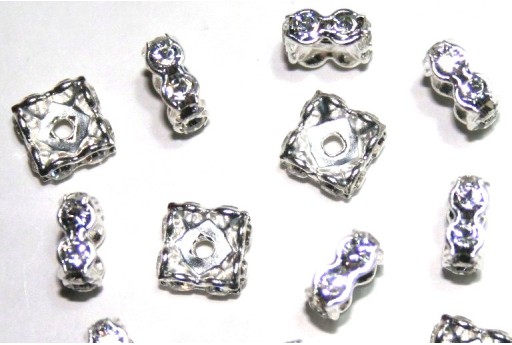 Squadrelle Strass Swarovski Silver Crystal 8mm - 2pz