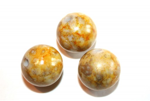 Perline Acrilico Giallo Oro Tondo 20mm - 6pz