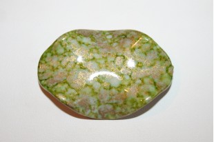 Perline Acrilico Verde Oro Ovale Ondulato 45x31mm - 3pz