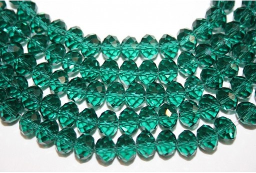 Chinese Crystal Beads Faceted Rondelle Green 8mm - 70pz
