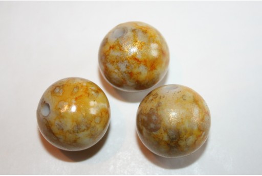 Perline Acrilico Giallo Oro Sfera 20mm - 6Pz