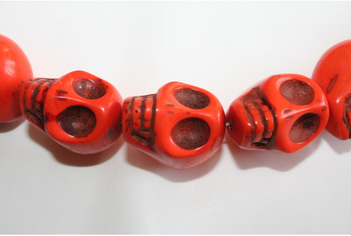 SUPERFINDINGS 2 Fermatenda A Teschio Con Perline Turchese Sintetico E Acciaio Inox - Lunghezza 47,5 Cm, Decorazione Per Tende