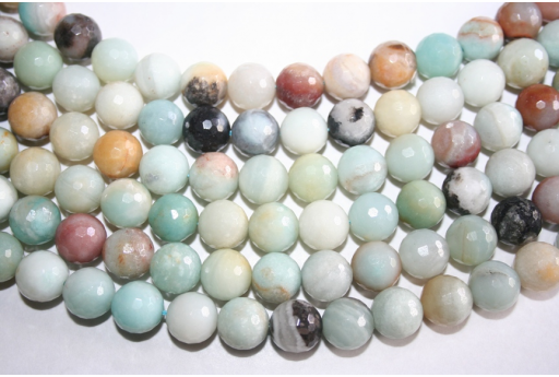 Pietre Amazonite Multicolor Sfera Sfaccettata 12mm - 3pz