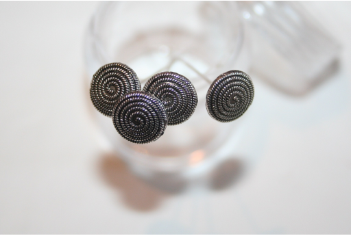 Chiodini Testa Fantasia Spirale Colore Argento 48x1mm - 2pz 2