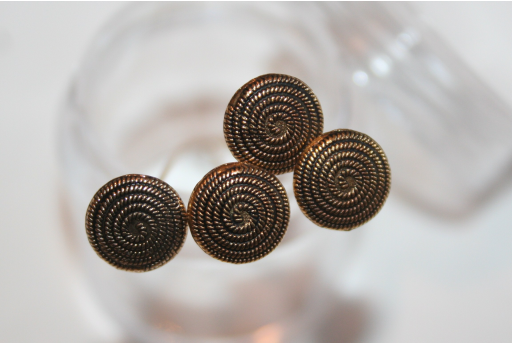 Chiodini Testa Fantasia Spirale Colore Oro 48x1mm - 2pz 2