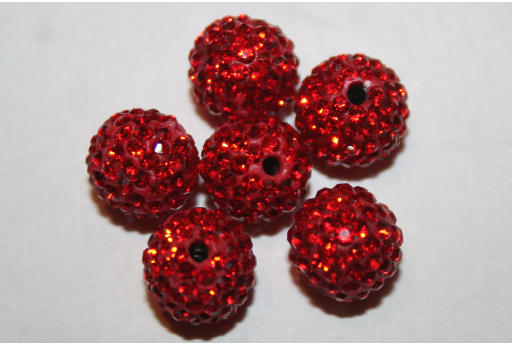 Perlina Strass Resina Rossa Sfera 10mm RE01A