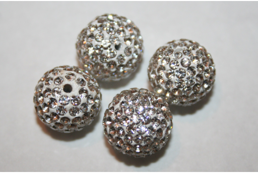 Perlina Strass Resina Bianca Sfera 12mm RE04A