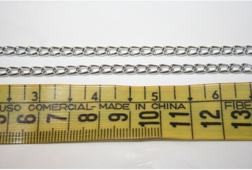 Aluminium Chain 4x5,2mm Silver Plated - 2m