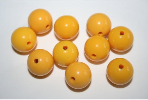 Perline Acrilico Giallo Sfera 14mm - 25pz