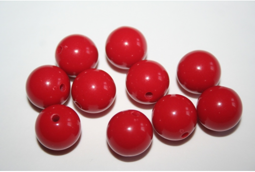 Perline Acrilico Rosso Sfera 14mm - 25pz