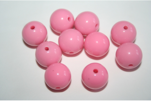 Perline Acrilico Rosa Sfera 14mm - 25pz