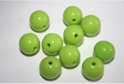 Perline Acrilico Verde Chiaro Sfera 14mm - 25pz