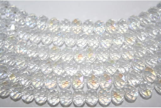 Filo 70 Perline Vetro Crystal AB Rondella 8x6mm VE62B