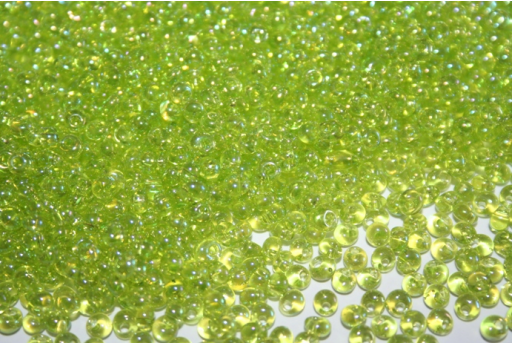 Perline Toho Magatama 3mm, 10gr., Trans-Rainbow Lime Green CM3164