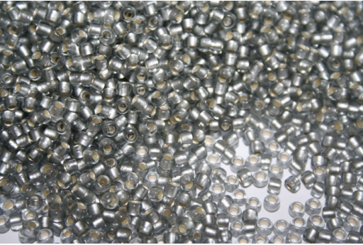 Perline Toho Round Rocailles 8/0, 10gr., Silver-Lined Frosted Black Diamond Col. 29AF