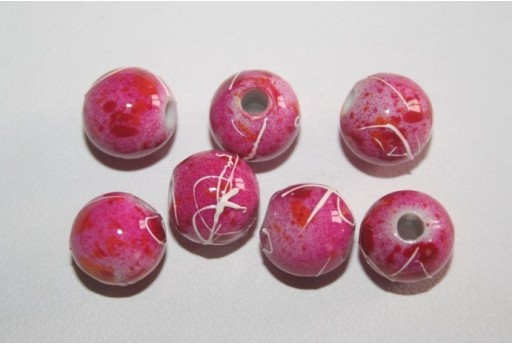 Perline Acrilico Fuchsia Sfera 10mm - 20pz