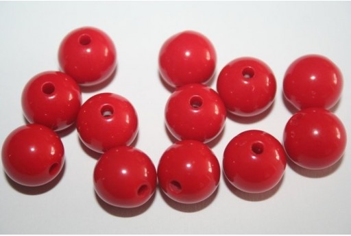 Perline Acrilico Rosso Sfera 12mm - 30pz