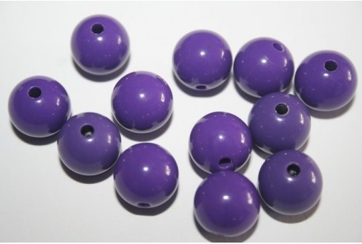 Perline Acrilico Viola Sfera 12mm - 30pz